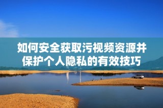 如何安全获取污视频资源并保护个人隐私的有效技巧