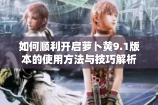 如何顺利开启萝卜黄9.1版本的使用方法与技巧解析
