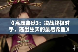 《高压监狱3：决战终极对手，逃出生天的最后希望》