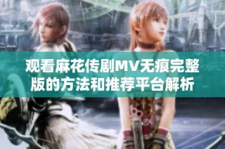观看麻花传剧MV无痕完整版的方法和推荐平台解析