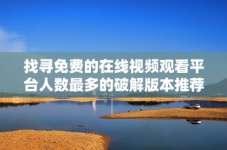找寻免费的在线视频观看平台人数最多的破解版本推荐