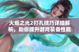 火炬之光2打孔技巧详细解析，助你提升游戏装备性能