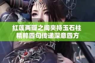 红莲两瓣之间夹持玉石柱 精粹四句传递深意四方
