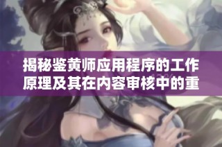 揭秘鉴黄师应用程序的工作原理及其在内容审核中的重要性