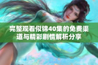 完整观看似锦40集的免费渠道与精彩剧情解析分享