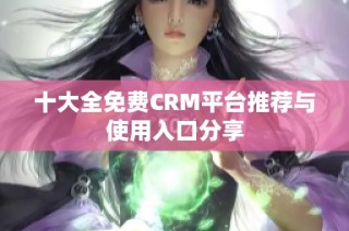 十大全免费CRM平台推荐与使用入口分享