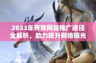 2023年有效网站推广途径全解析，助力提升网络曝光率
