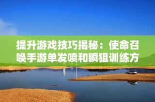 提升游戏技巧揭秘：使命召唤手游单发喷和瞬狙训练方法解析