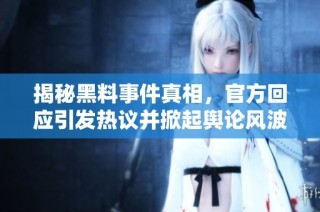 揭秘黑料事件真相，官方回应引发热议并掀起舆论风波