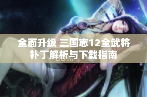 全面升级 三国志12全武将补丁解析与下载指南