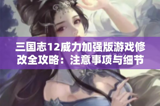 三国志12威力加强版游戏修改全攻略：注意事项与细节解析