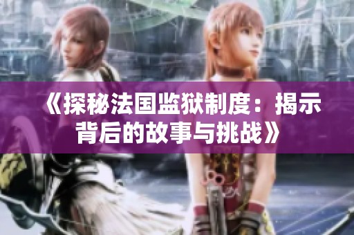 《探秘法国监狱制度：揭示背后的故事与挑战》