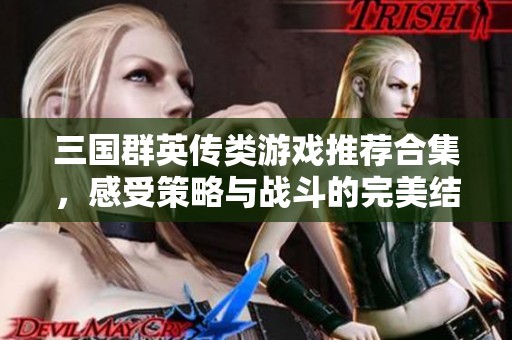 三国群英传类游戏推荐合集，感受策略与战斗的完美结合