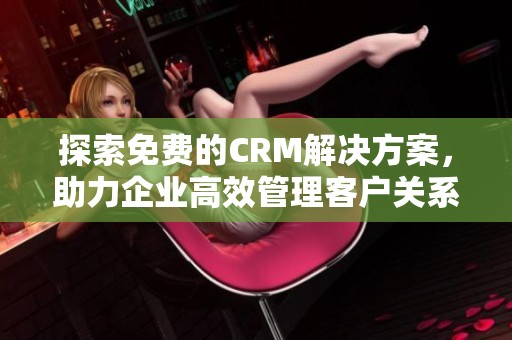 探索免费的CRM解决方案，助力企业高效管理客户关系和提升业绩