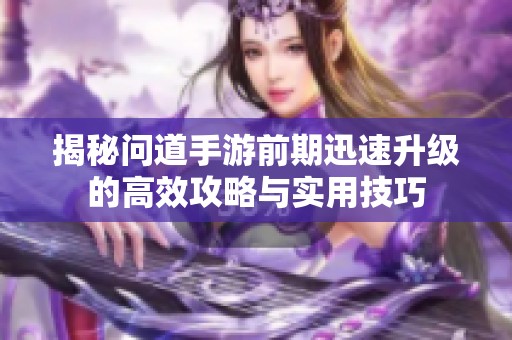 揭秘问道手游前期迅速升级的高效攻略与实用技巧
