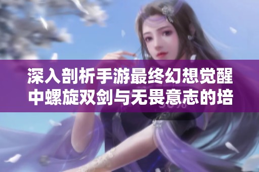 深入剖析手游最终幻想觉醒中螺旋双剑与无畏意志的培养策略与价值