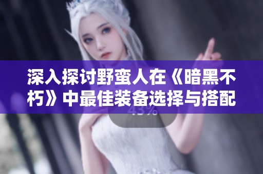 深入探讨野蛮人在《暗黑不朽》中最佳装备选择与搭配技巧