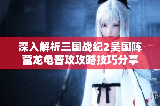 深入解析三国战纪2吴国阵营龙龟普攻攻略技巧分享