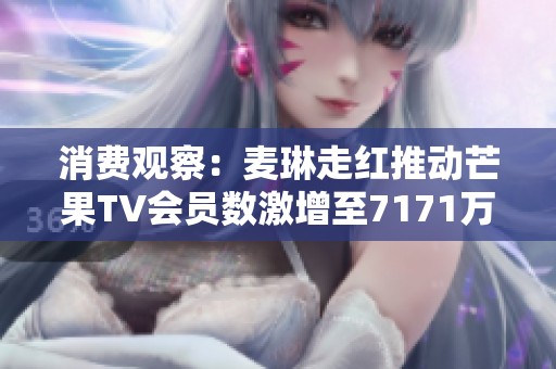 消费观察：麦琳走红推动芒果TV会员数激增至7171万