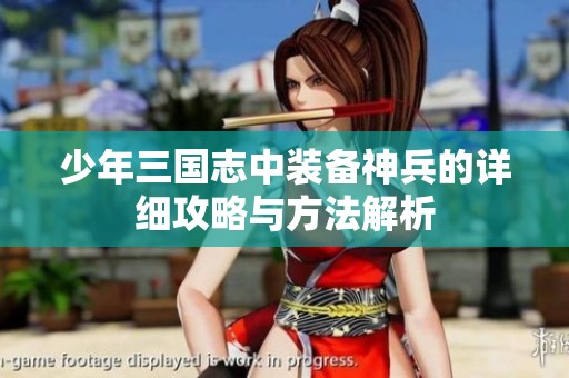 少年三国志中装备神兵的详细攻略与方法解析