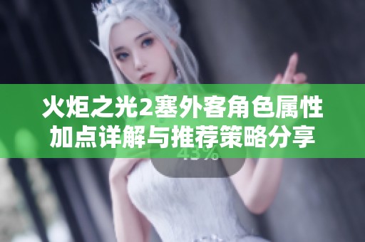 火炬之光2塞外客角色属性加点详解与推荐策略分享