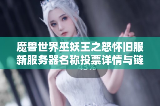 魔兽世界巫妖王之怒怀旧服新服务器名称投票详情与链接介绍