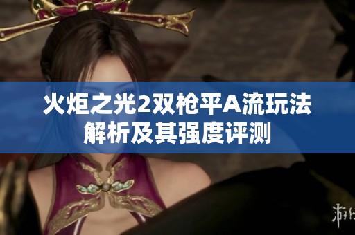 火炬之光2双枪平A流玩法解析及其强度评测