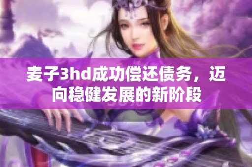 麦子3hd成功偿还债务，迈向稳健发展的新阶段