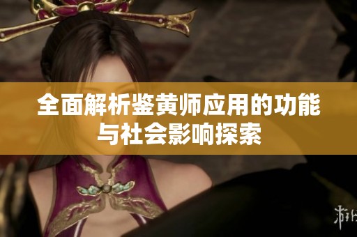 全面解析鉴黄师应用的功能与社会影响探索