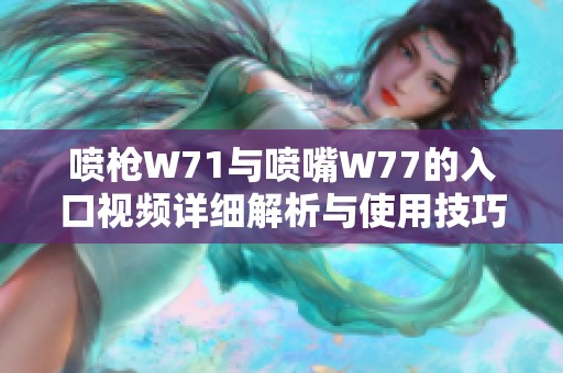 喷枪W71与喷嘴W77的入口视频详细解析与使用技巧分享