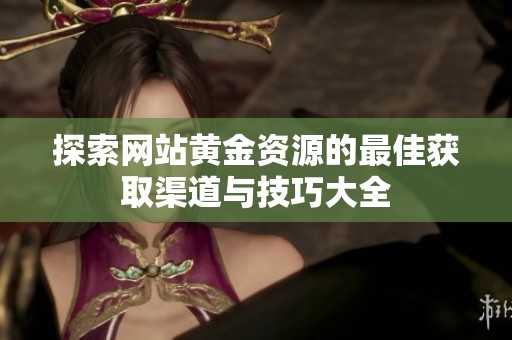 探索网站黄金资源的最佳获取渠道与技巧大全