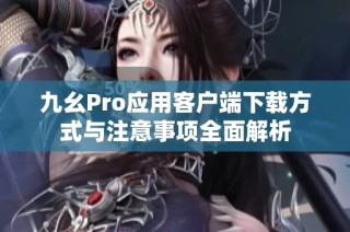 九幺Pro应用客户端下载方式与注意事项全面解析