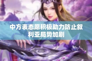 中方表态愿积极助力防止叙利亚局势加剧