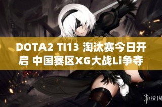 DOTA2 TI13 淘汰赛今日开启 中国赛区XG大战Li争夺胜者组资格