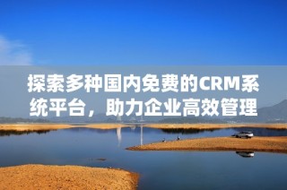 探索多种国内免费的CRM系统平台，助力企业高效管理客户关系