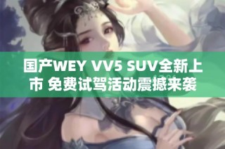 国产WEY VV5 SUV全新上市 免费试驾活动震撼来袭