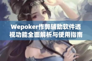 Wepoker作弊辅助软件透视功能全面解析与使用指南