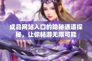 成品网站入口的隐秘通道探秘，让你畅游无限可能